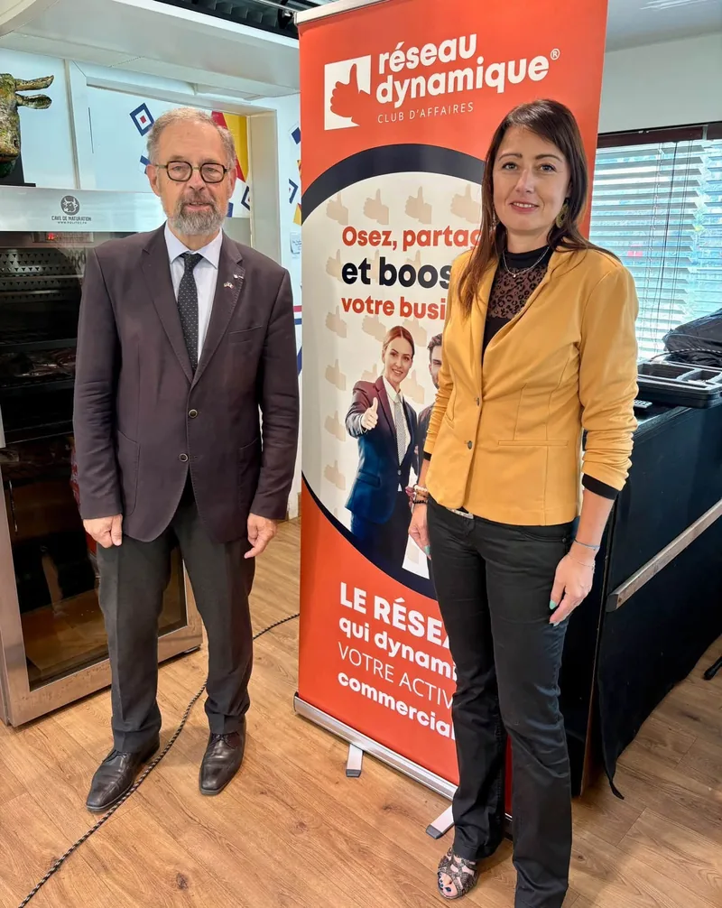 Jennifer Murguet avec Patrick Fostier, 2e vice-président d'Ardennes Métropole, chargé du développement économique et du numérique.